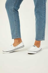 Womens CTAS Ballet Lace Faux Leather White White/Black